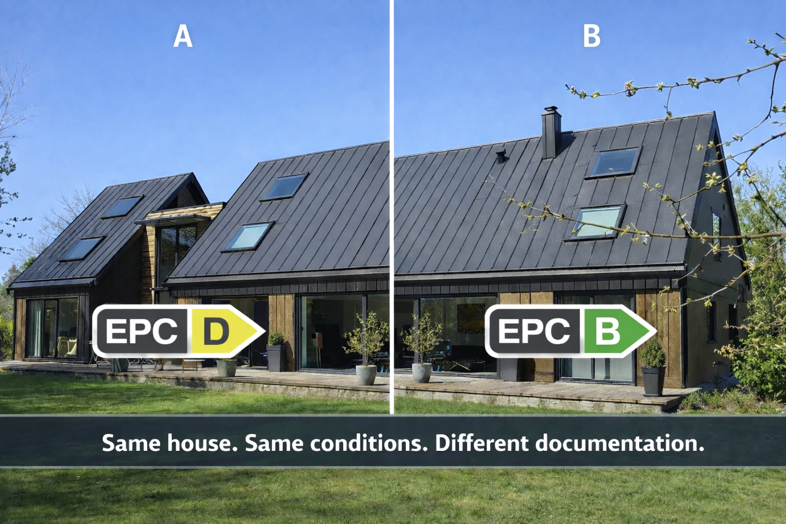 Comparison EPC House A vs House B